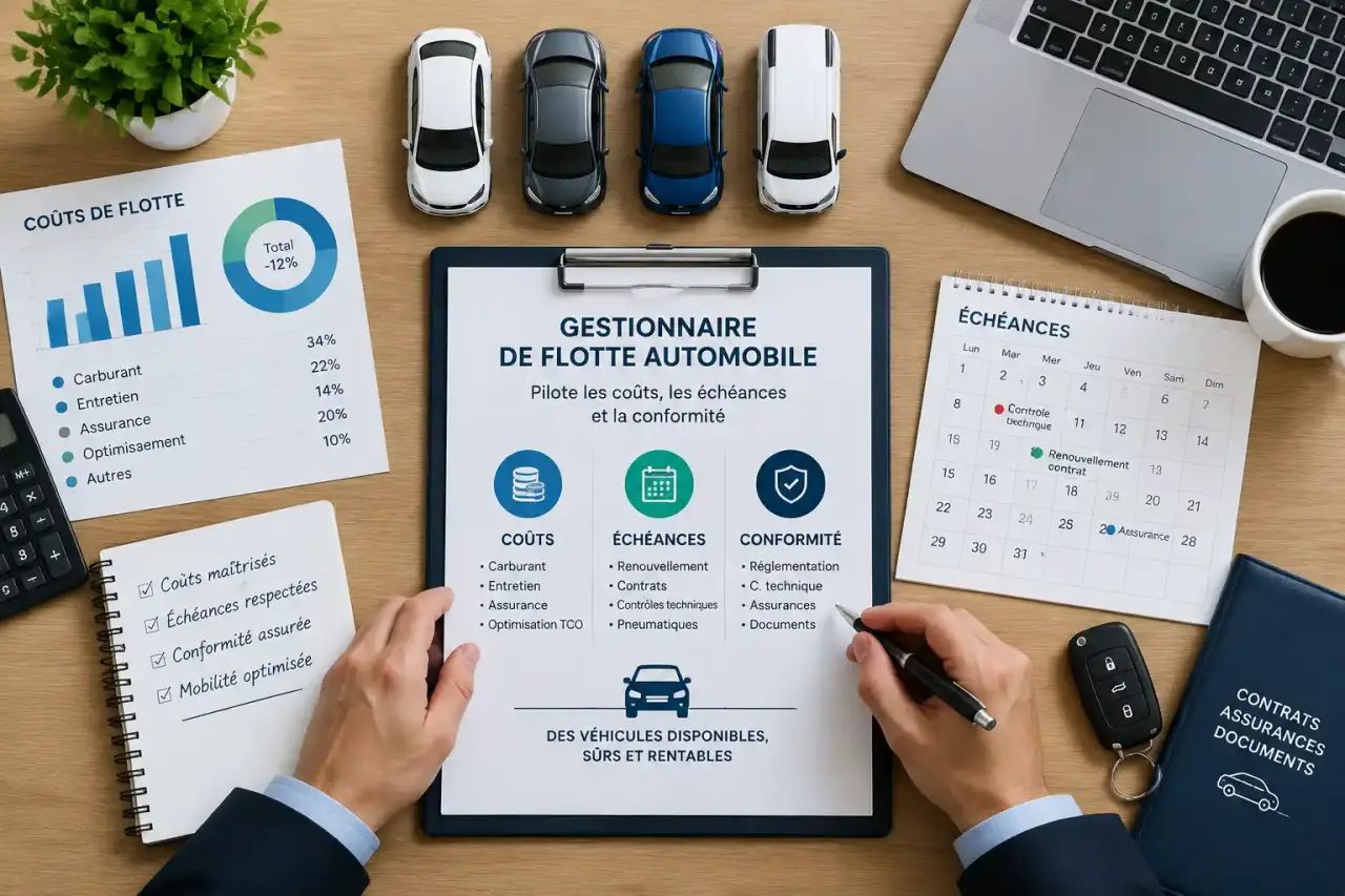 Le gestionnaire de flotte automobile pilote les coûts, les échéances et la conformité