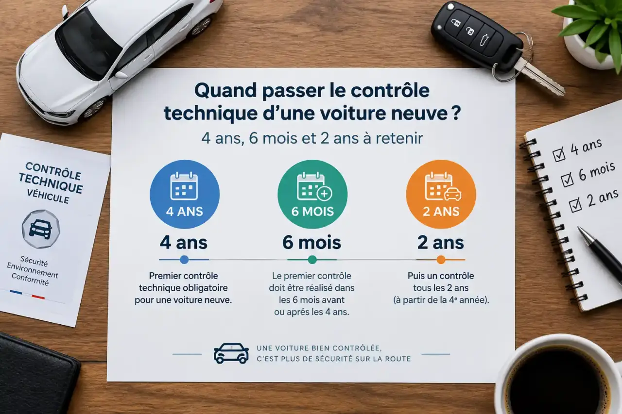 Quand passer le contrôle technique d’une voiture neuve ? 4 ans, 6 mois et 2 ans à retenir