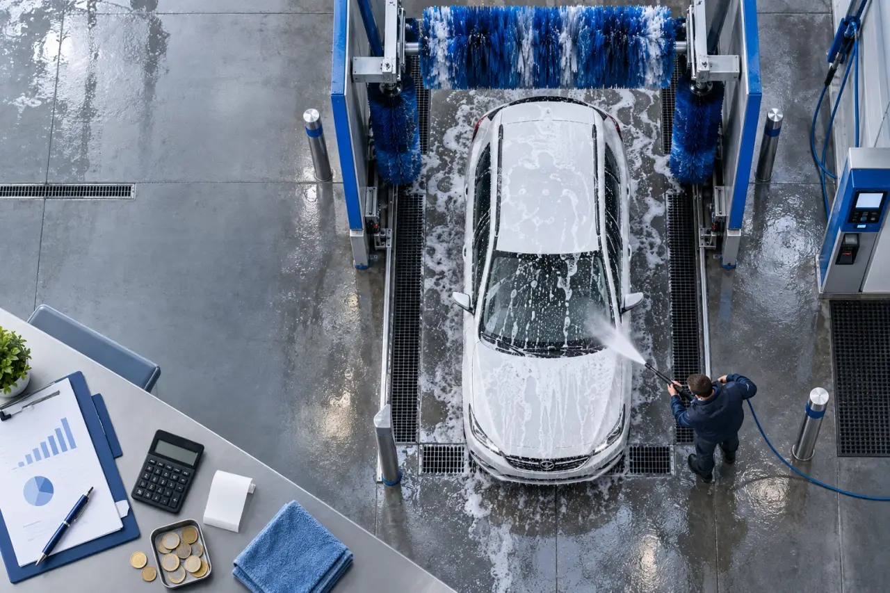 Une station de lavage auto peut générer 216 000 € de CA, sans garantir un bénéfice élevé