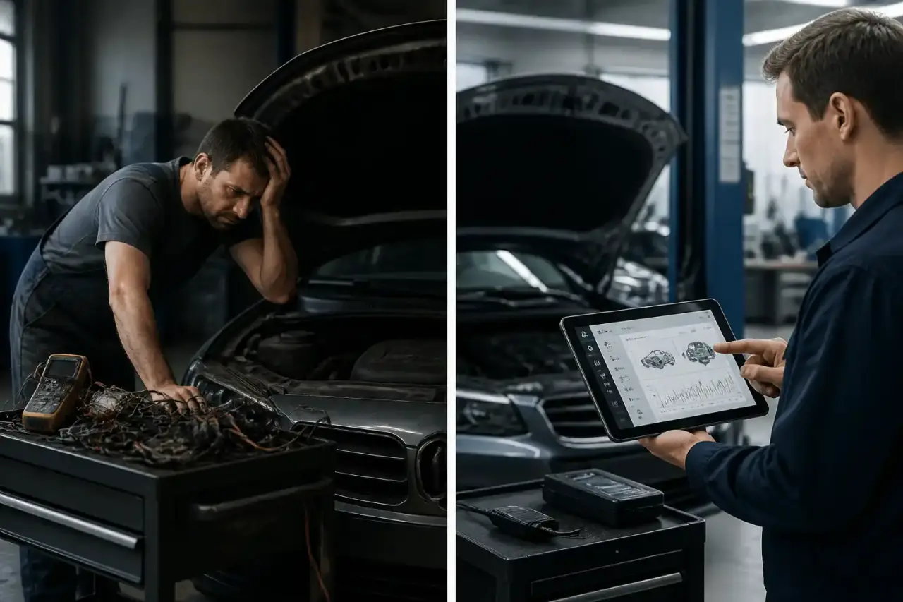Tableau de bord télématique OBD affichant des alertes de maintenance prédictive pour une flotte automobile
