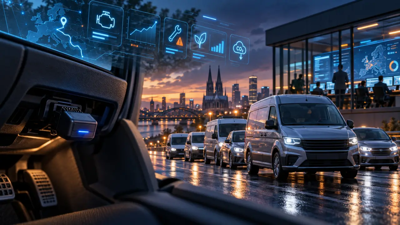 Flotte de véhicules connectés par un système de télémétrie et de suivi OBD