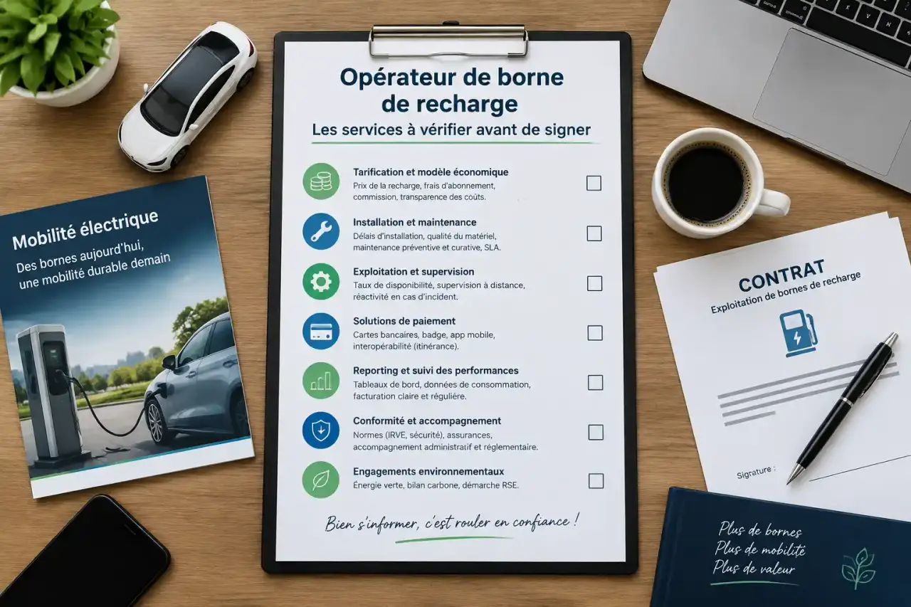 Opérateur de borne de recharge : les services à vérifier avant de signer